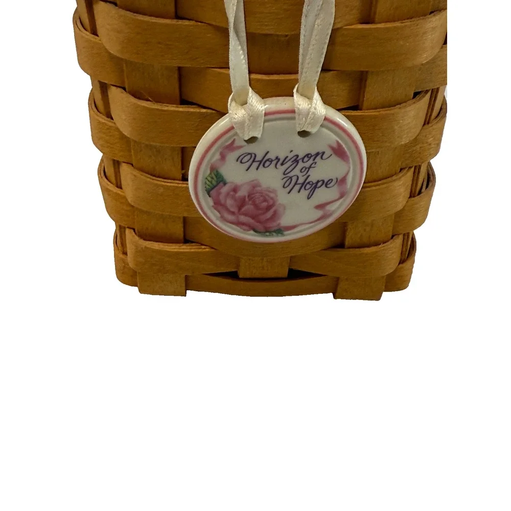 1998 Longaberger Horizon of Hope Basket w/Liner‎ Protector & Tie-On Vintage USA